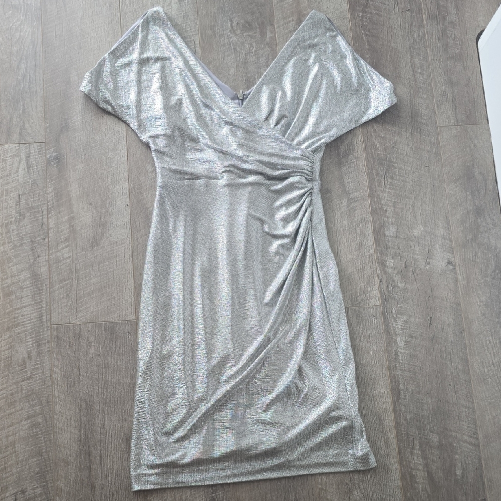 Ralph Lauren Silver Bodycon Cocktail Dress